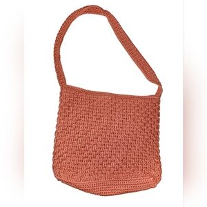The Sak Shoulder Bag Knit Burnt Orange Zip Closure